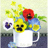 Blue Pansy in Cup - 10" x 10"