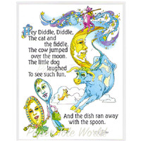 Hey Diddle Diddle - 8" x 10"