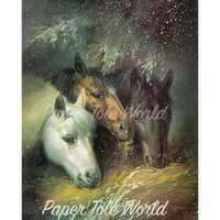 Horses Munching - Single Print - 8" x 10"