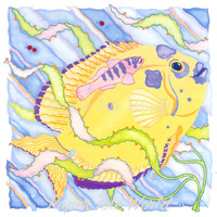 Tropical Fish - Yellow - 6" x 6"