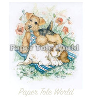 Puppies and Blanket - Single Print - 5" x 6"