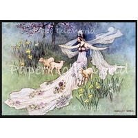 Fairy With Lambs, 10" x14", single Print