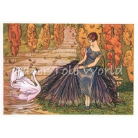 Lady and Her Swans 8" x 11", Single Print