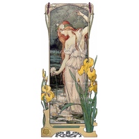 Lady & Yellow Iris - 6" x 15"