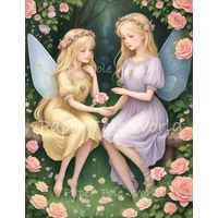 Fairy Sisters I - 9" x 11.5", Single Print