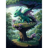 Dragon In The Forest - 7.5" x 10", Single Print