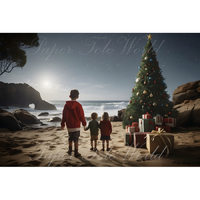 Christmas At The Beach - 5" x 3.5", Single Print